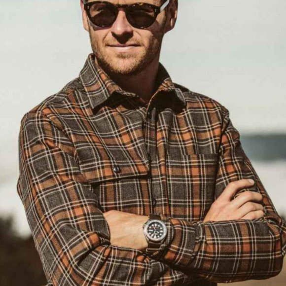 Taylor Stitch Other - Taylor Stitch The Moto Utility Shirt in Charcoal & Rust Plaid - 46 XXL